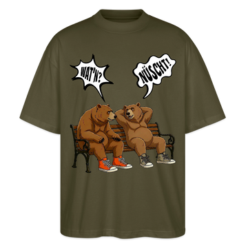 Berliner Bär Shirt mit Berliner Schnauze-WATN? NÜSCHT-Oversized Unisex Bio T-Shirt - Khaki