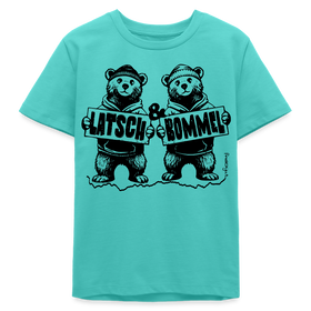 LATSCH & BOMMEL-Bio Teenager T-Shirt - Poolblau