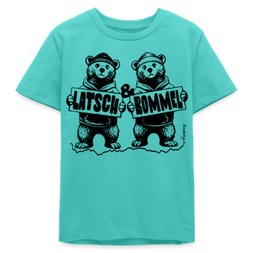 LATSCH & BOMMEL-Bio Teenager T-Shirt - Poolblau