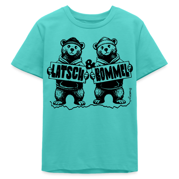 LATSCH & BOMMEL-Bio Teenager T-Shirt - Poolblau