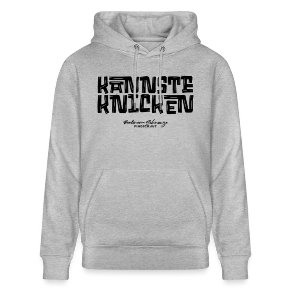 Berliner Schnauze - KANNSTE KNICKEN-Unisex Bio-Hoodie - Grau meliert