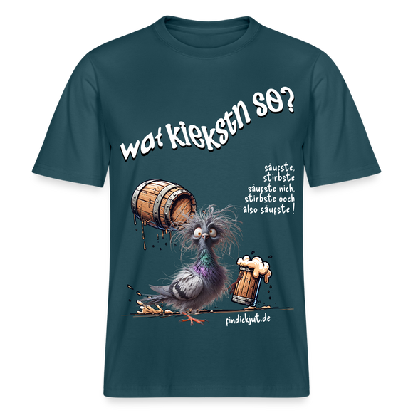 WAT KIEKSTN SO?-Relaxed Fit Unisex Bio-T-Shirt II - Dunkles Petrol