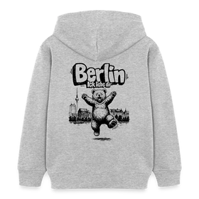 Berlin Souvenir-Kinder Bio-Hoodie-BERLIN ICK LIEBE DIR - Grau meliert