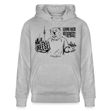 Berlin Souvenir mit echt Berliner Schnauze-NEESE-Unisex Bio-Hoodie - Grau meliert