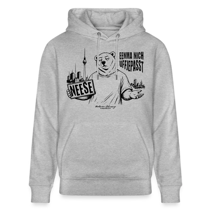 Berlin Souvenir mit echt Berliner Schnauze-NEESE-Unisex Bio-Hoodie - Grau meliert