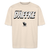 schwarz/weisser Brustprint „EINFACH AUS DAFFKE“ -Unisex T-Shirt- Weit geschnitten, mit breitem Stehkragen und überschnittenen Ärmeln im Oversized-Look. Aus 100% Bio-Baumwolle, mit stabilem Stoff und stylischem Berliner Print.- Naturweiß