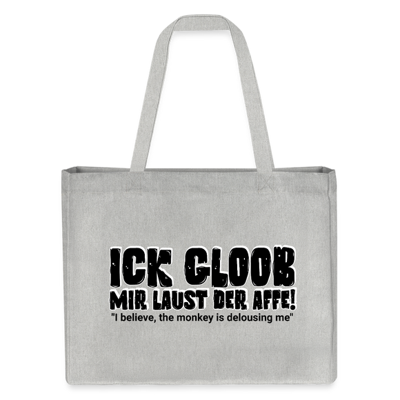 ICK GLOOB MIR LAUST DER AFFE-Einkaufstasche - Grau meliert