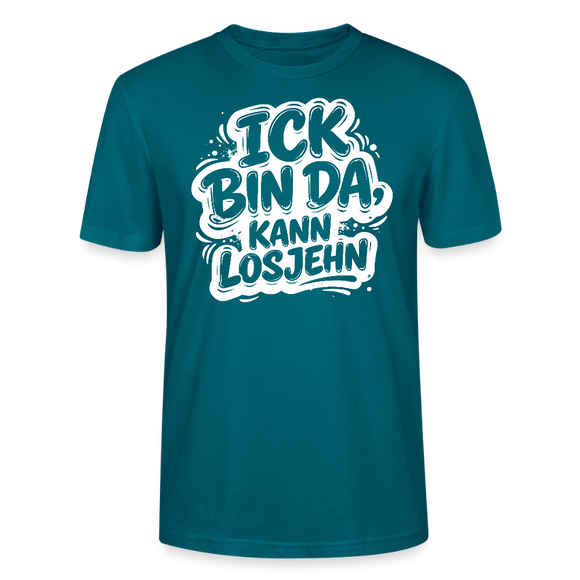 Berlin Shirt-Unisex BIO T-Shirt- ICK BIN DA, KANN LOSJEHN - Ozeanblau