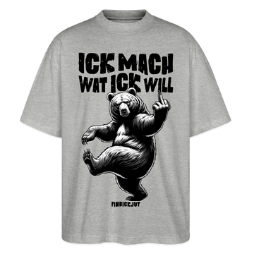 ICK MACH WAT ICK WILL-Oversized Unisex Bio T-Shirt IV - Grau meliert