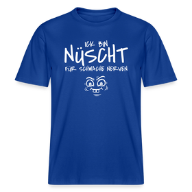 NÜSCHT FÜR SCHWACHE NERVEN-RELAXED FIT Unisex Organic T-Shirt mit Berliner Schnauze - Dunkelblau