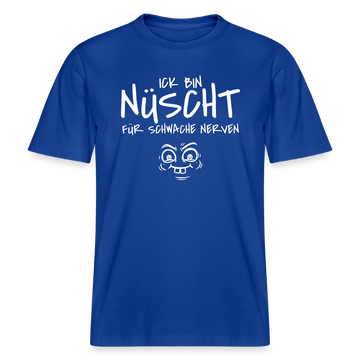 NÜSCHT FÜR SCHWACHE NERVEN-RELAXED FIT Unisex Organic T-Shirt mit Berliner Schnauze - Dunkelblau