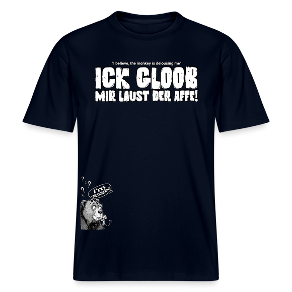 ICK GLOOB MIR LAUST DER AFFE-Relaxed Fit Unisex Bio-T-Shirt II - Navy