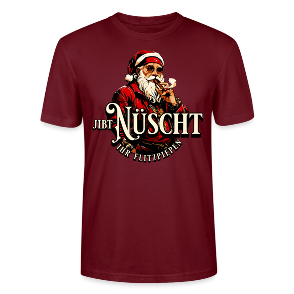 Weihnachten in Berlin-JIBT NÜSCHT IHR FLITZPIEPEN- Unisex T-Shirt BIO - Burgunderrot