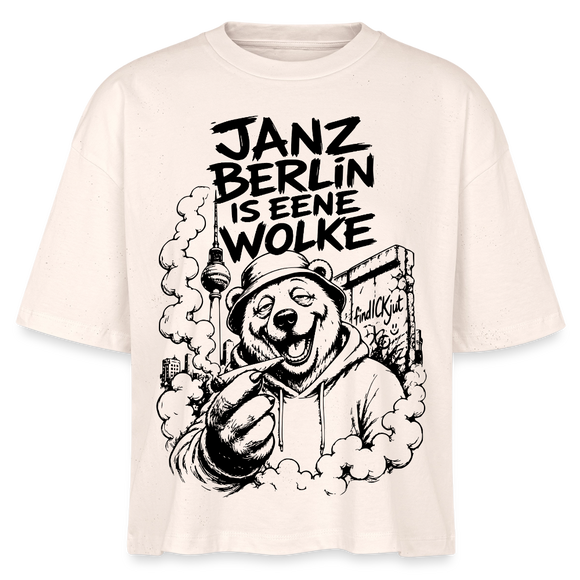 Berlin Shirt-JANZ BERLIN IS EENE WOLKE-Frauen Boxy Bio-T-Shirt - Natur