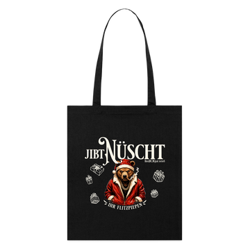 JIBT NÜSCHT IHR FLITZPIEPEN- Bio-Stoffbeutel-WEihnachten mit Berliner Bär - Schwarz