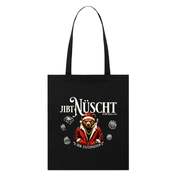 JIBT NÜSCHT IHR FLITZPIEPEN- Bio-Stoffbeutel-WEihnachten mit Berliner Bär - Schwarz
