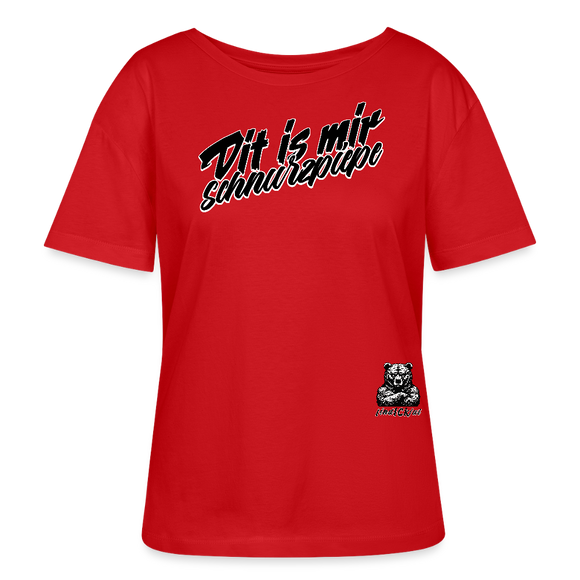 DIT IS MIR SCHNURZPIEPE-Rundhals Frauen Bio-T-Shirt II - Rot
