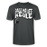 Bio Unisex Berlin Shirt -Anthrazit- mit großem weißen Spruch „PASS MA UFF KEULE“ und kleinem findickjut Bär-Logo auf der Brust - 