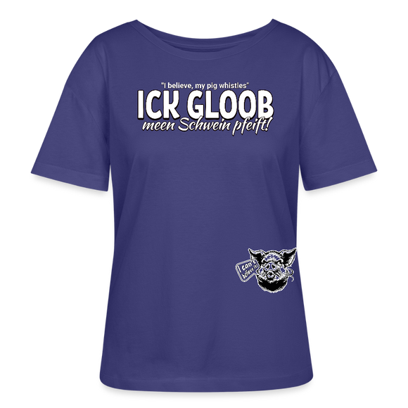 ICK GLOOB MEEN SCHWEIN PFEIFT-Rundhals Frauen Bio-T-Shirt - Dämmerung