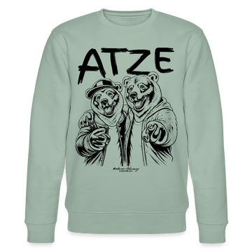 ATZE-Unisex Bio-Sweatshirt für echt Berliner Freunde - Helles Graugrün