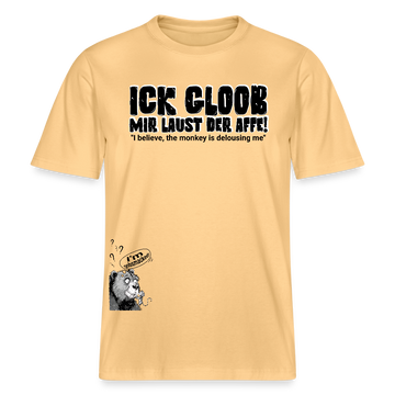 ICK GLOOB MIR LAUST DER AFFE-Relaxed Fit Unisex Bio-T-Shirt - Hellgelb