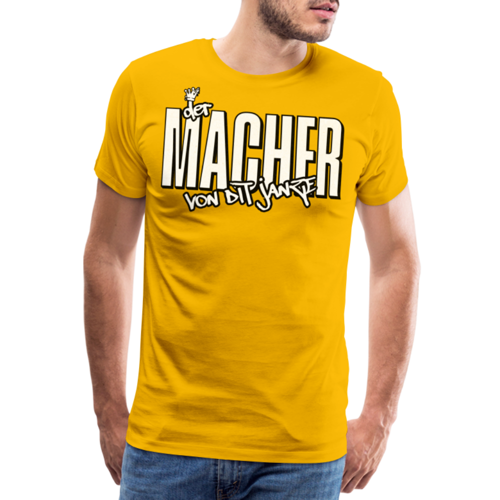 DER MACHER VON DIT JANZE - Männer Premium T-Shirt - Sonnengelb