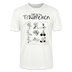 Sommer in Berlin-Unisex T-Shirt Bio - Weiß-Illustration auf einem T-Shirt mit dem Schriftzug „Dit is ’n Träumchen“. Darunter sind gezeichnete neun Szenen vom Berliner Sommer: Menschen beim Sonnen, Radfahren, Eis essen, Yoga, mit Hund spazieren, Sandburg bauen und Stand-up-Paddling. Unten steht „Sommer 2025 findICKjut“. Das Design wirkt handgezeichnet und lebensfroh.