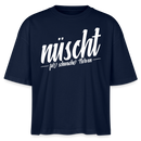 NÜSCHT FÜR SCHWACHE NERVEN-Frauen Boxy Bio-T-Shirt mit Berliner Schnauze - Navy