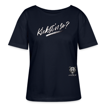 KIEKSTN SO? Rundhals Frauen Bio-T-Shirt - Navy