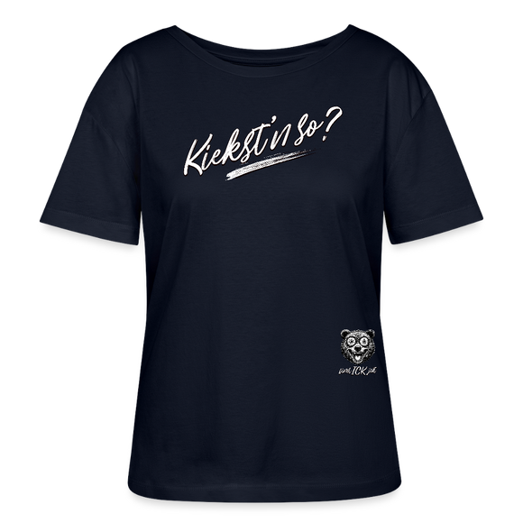 KIEKSTN SO? Rundhals Frauen Bio-T-Shirt - Navy
