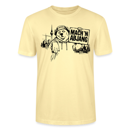 Dit freundliche Shirt mit Berliner Schnauze-MACH 'N ABJANG-Unisex Bio T-Shirt - Creme
