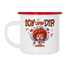 ICK LIEBE DIR-Emaille-Tasse - Weiß/Rot
