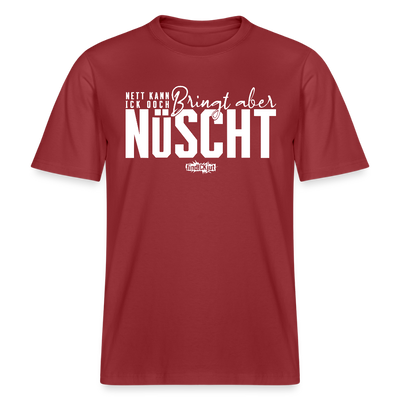 NETT KANN ICK OOCH- RELAXED FIT Unisex Bio T-Shirt - Erdrot