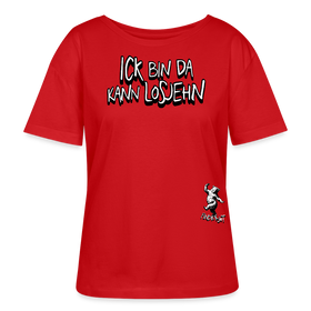 ICK BIN DA-Rundhals Frauen Bio-T-Shirt - Rot