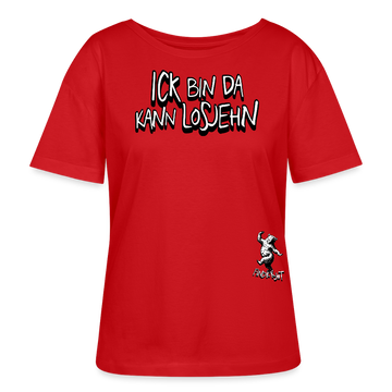 ICK BIN DA-Rundhals Frauen Bio-T-Shirt - Rot
