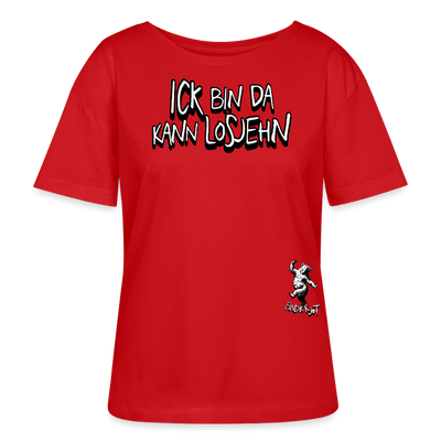 ICK BIN DA-Rundhals Frauen Bio-T-Shirt - Rot