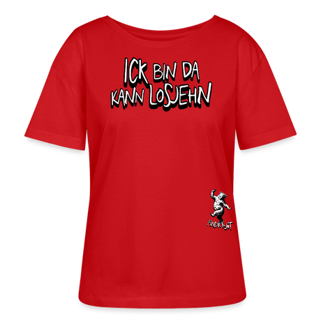 ICK BIN DA-Rundhals Frauen Bio-T-Shirt - Rot