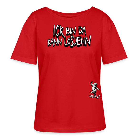 ICK BIN DA-Rundhals Frauen Bio-T-Shirt - Rot
