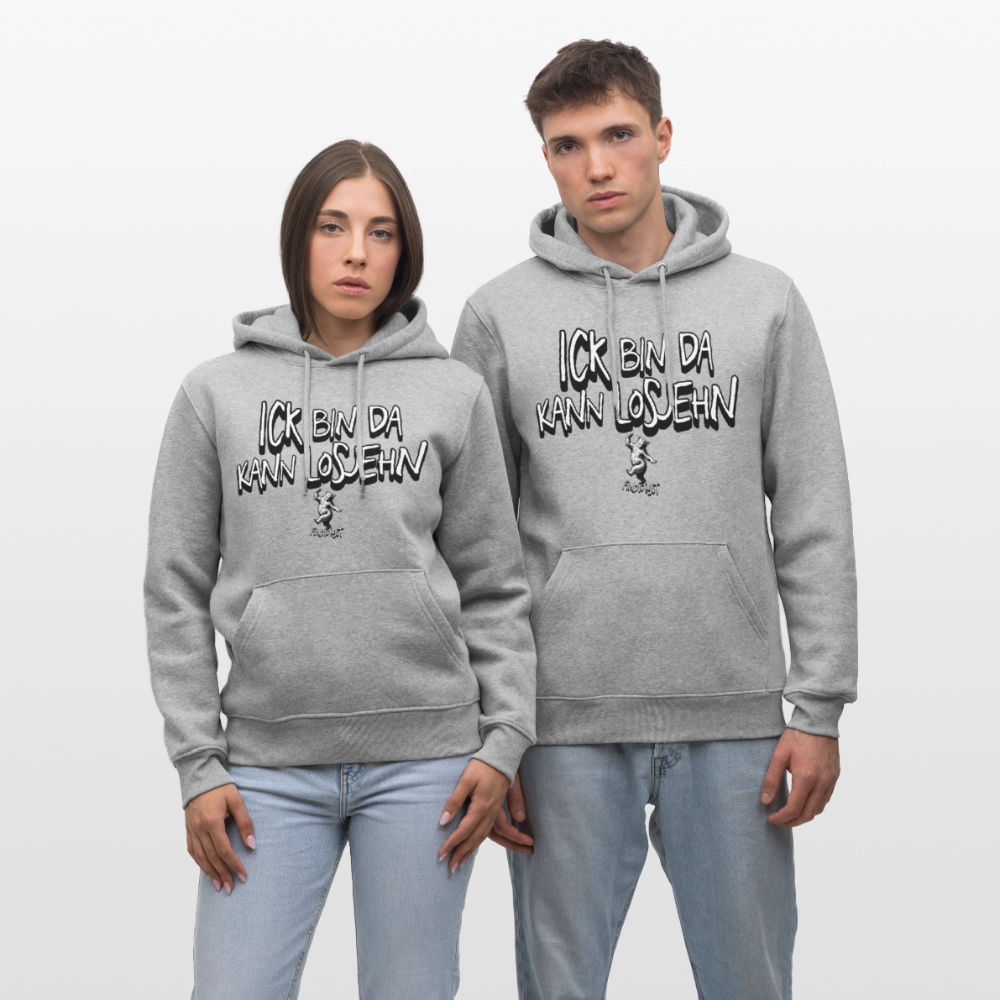 ICK BIN DA-Unisex Bio-Hoodie - Grau meliert