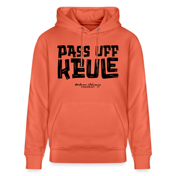 Berliner Spruch-PASS UFF KEULE-Unisex Bio-Hoodie mit Berliner Schnauze - Hellrot