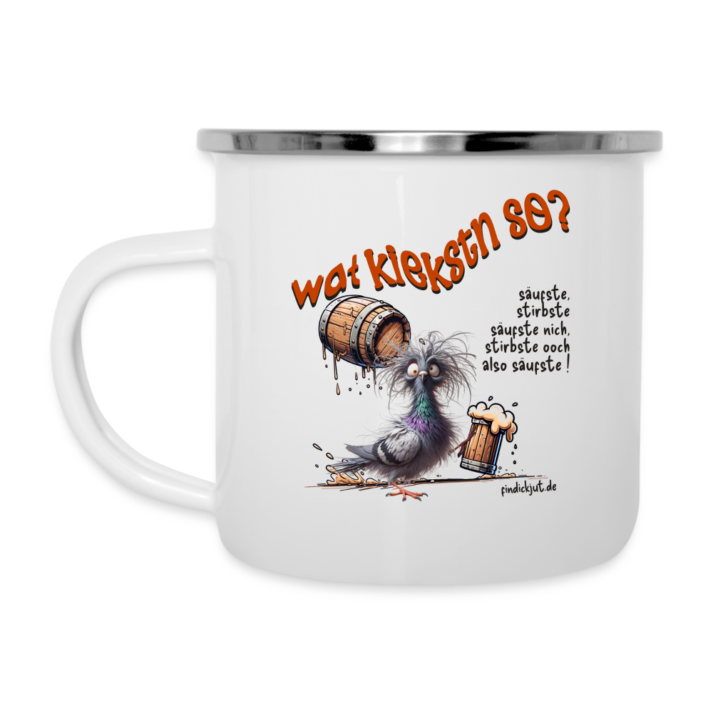 WAT KIEKSTN SO? - Emaille-Tasse - Weiß