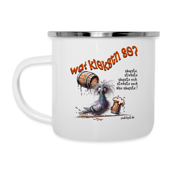 WAT KIEKSTN SO? - Emaille-Tasse - Weiß