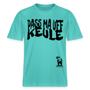 PASS MA UFF KEULE - Relaxed Fit Unisex Bio-T-Shirt - Poolblau