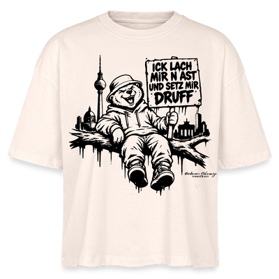 ICK LACH MIR N AST-Frauen Boxy Bio-T-Shirt mit Berliner Bär - Natur