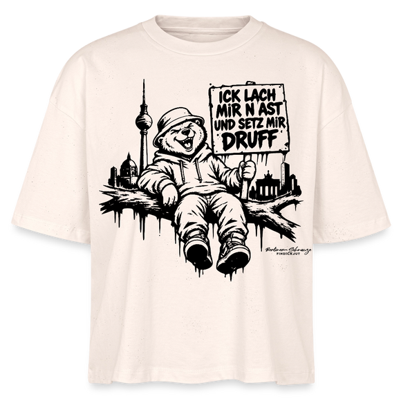 ICK LACH MIR N AST-Frauen Boxy Bio-T-Shirt mit Berliner Bär - Natur