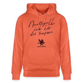 NACHTIGALL ICK HÖR DIR TRAPSEN-Unisex Bio-Hoodie - Hellrot