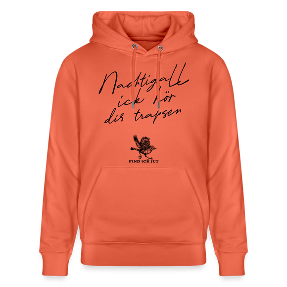 NACHTIGALL ICK HÖR DIR TRAPSEN-Unisex Bio-Hoodie - Hellrot