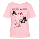 Berlin Shirt in hellrosa-Leichtes Damen Bio mit „It’s never too late to be knorke“ Print, Teddy und Herz, Berliner Schnauze Design.