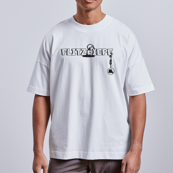 EINE FLITZPIEPE - Unisex Oversize Bio-T-Shirt - Weiß