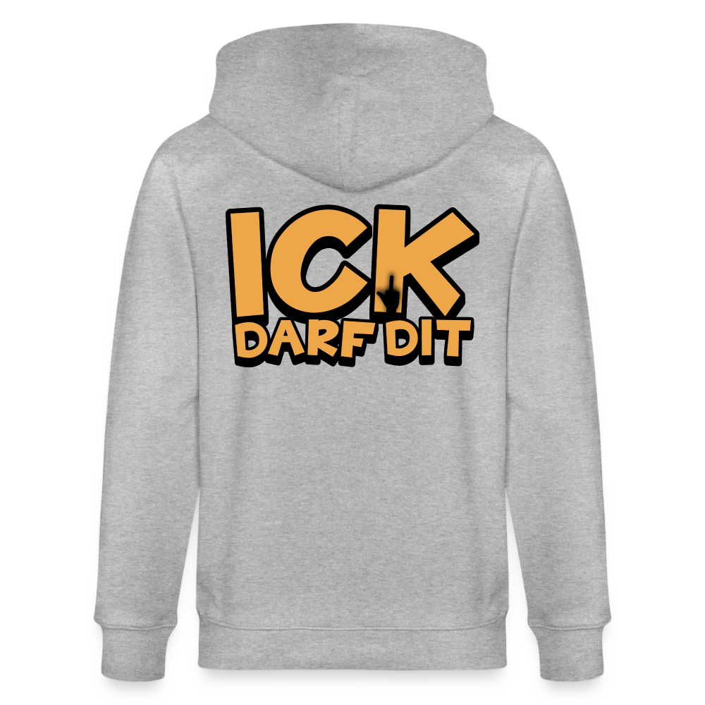 ICK DARF DIT - Unisex Bio-Kapuzenjacke - Grau meliert